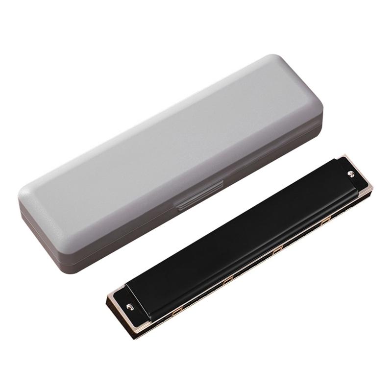 24-Hole Professional Harmonica for Beginner, Diatonic Double Tremolo Harmonica Fit for Adults Music Student Teacher Gift