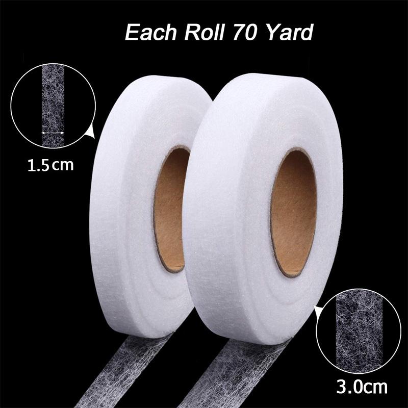 65Yard Fabric Fusing Tape Adhesive Iron On Hem Tape Doubleside Interlining For Pants Curtains Clothes Pillow Case DIY Sewing