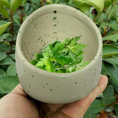 Pottery Herb Stripper Bowl Handmade Herb Peeling Cup with Different Round Hole Sizes Efficient Leaf Removal Tools