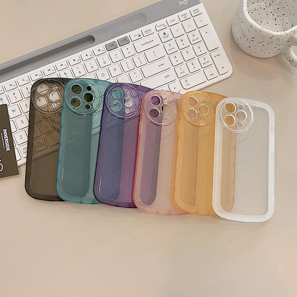 Transparent Candy Color Suitable for Iphone15promax Apple 14 Mobile Phone Case 11 Full Cover 1613 Silicone Case