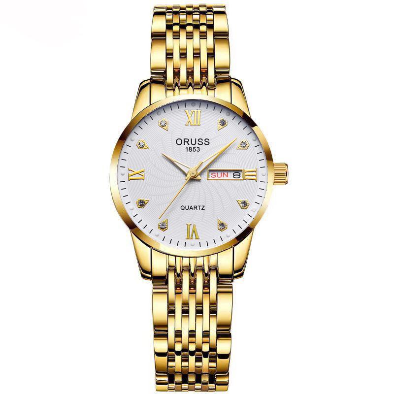 Watch Women S Waterproof Luminous Watch Double Calendar Diamond Casual Watch Women S Watch
