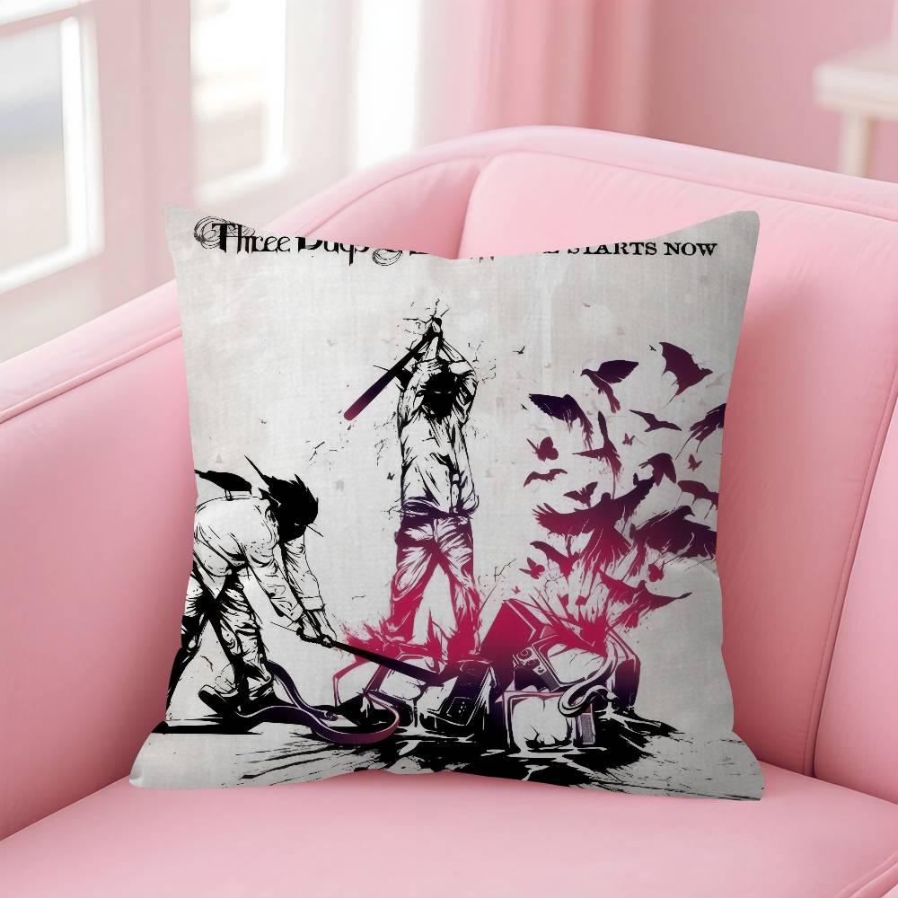 

TThree days Grace Band Personalized picture text home decorative pillows Household Gifts 45x45cm 30x30 cm