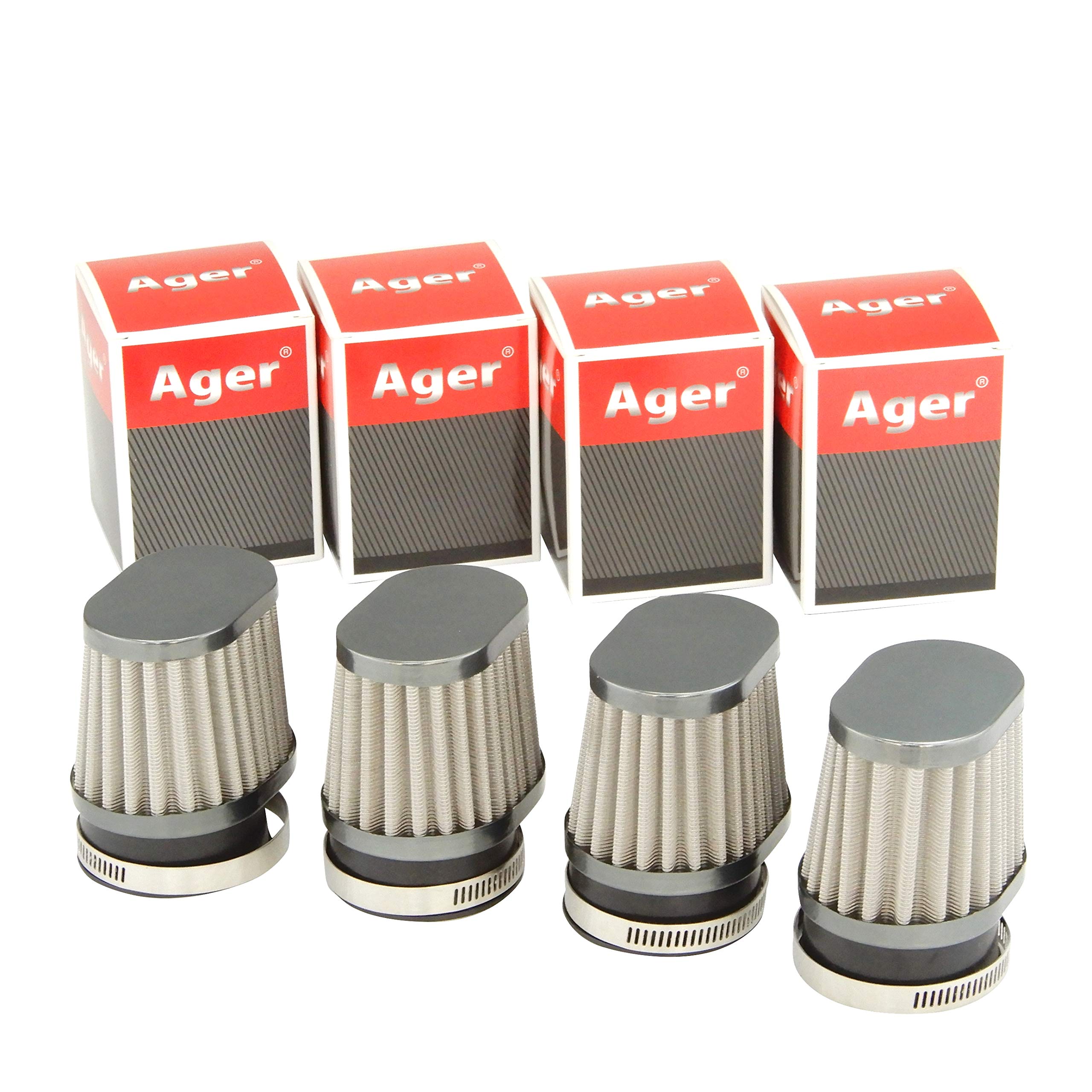 

Ager Овальный силовой фильтр, Цвет оружейной стали x Нержавеющая сталь, 2,1 дюйма (54 мм), 4 шт 54mm