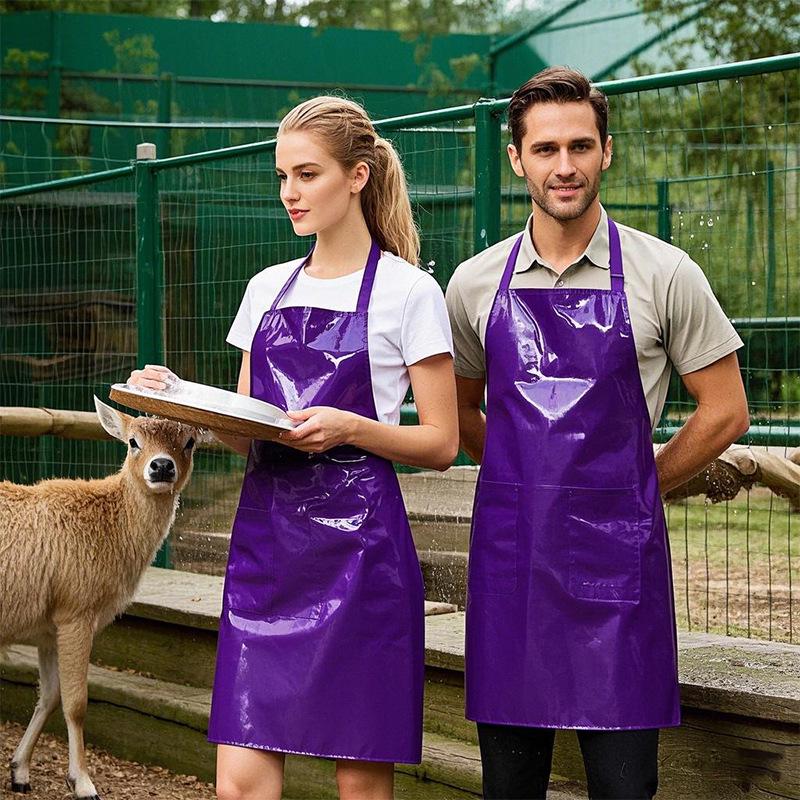 Multi-color Waterproof PVC Apron: Cross-border Neck & Waist Design, Custom LOGO, Dirt-resistant for Kitchen & Aquatic Cleaning