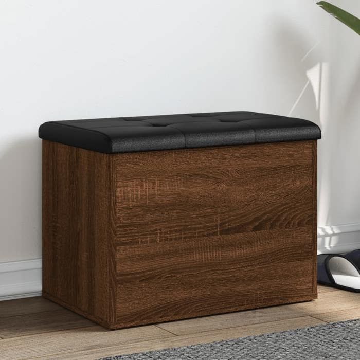 VidaXL Storage Bench, Storage Chest with Cushion, Organizer for Clothes Toys Hallway Living Room, Modern, Oak 835046