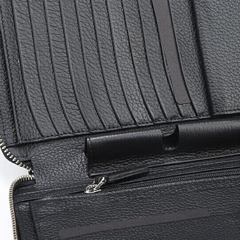 Montblanc Meisterstück Long Zipper Leather Wallet Men wallet Black 113304