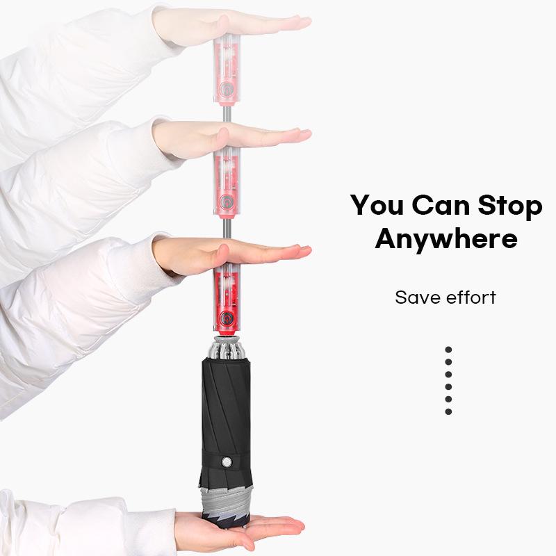 Автоматический складной обратный зонт для мужчин ветрозащитный корпоративный зонт — фото 4