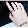 Korean Version of Fashion Temperament Retro Rose Gold Roman Numerals Diamond Ring Jewelry Women's