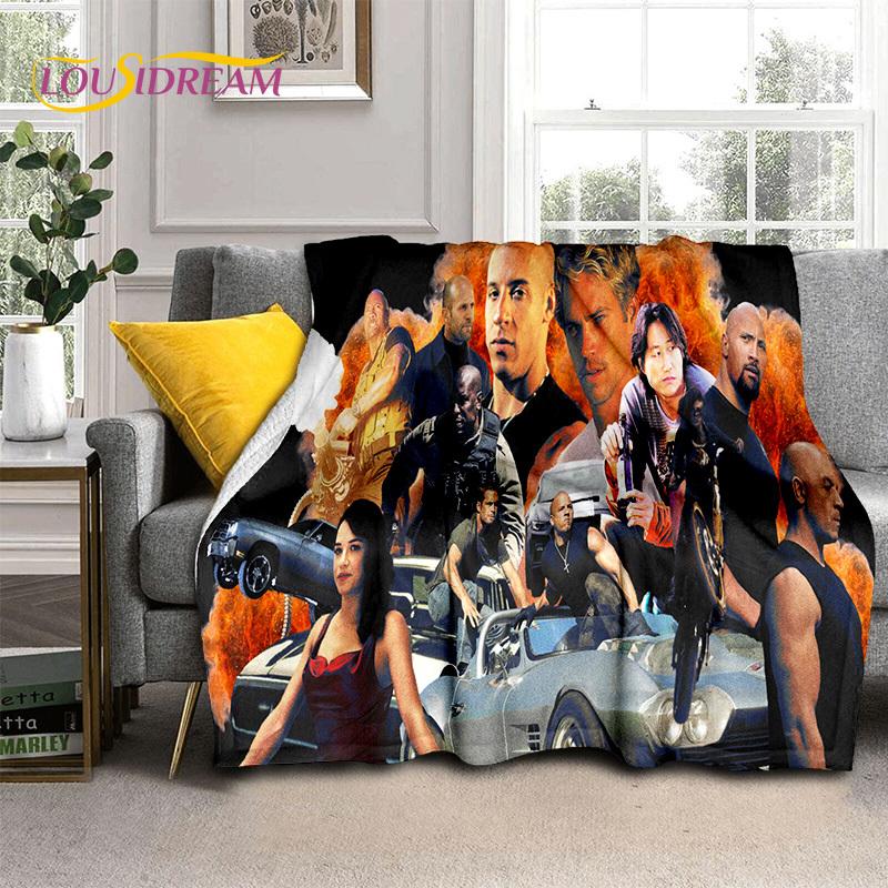 Fast & Furious X 10 Film Druckdecke, Weiche Überwurfdecke für Zuhause Schlafzimmer Bett Sofa Picknick Reise Büro Abdeckdecke Kinder