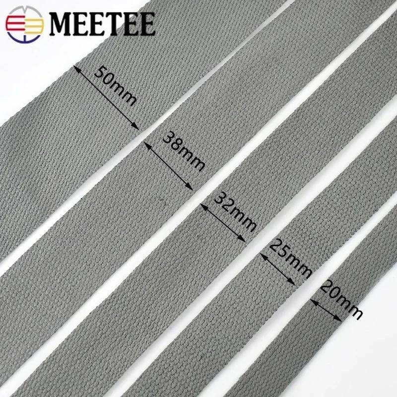 20-50mm Meetee 4M Polyester Cotton Webbings Bands Canvas Strap Tapes for Backpack Clothes Seat Belt Sewing Ribbons Accessories