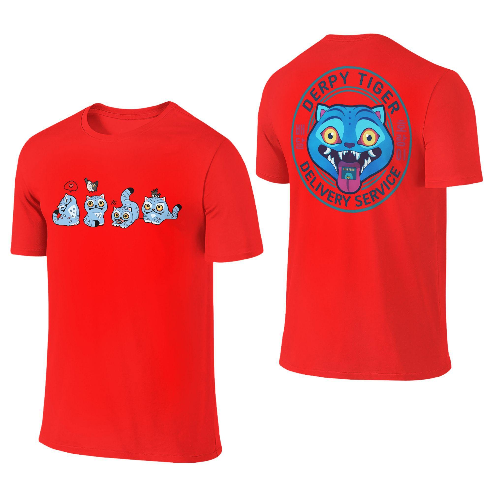 

KPop Demon Hunters T Shirt for Men Pure Cotton Novelty T-Shirt Round Neck Tiger Tees Short Sleeve Clothing Gift Idea S