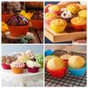 6/12pcs Silicone Cupcake Liners Reusable Baking Cups Nonstick Easy Clean Pastry Muffin Molds 4 Shapes Round, Stars, Heart, Flowe