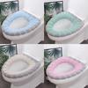 1PC Waschbar Wc Sitz Abdeckung Winter Warme Badezimmer Wc Sitzkissen Closes Matte Stricken O-form Closes Wärmer fall