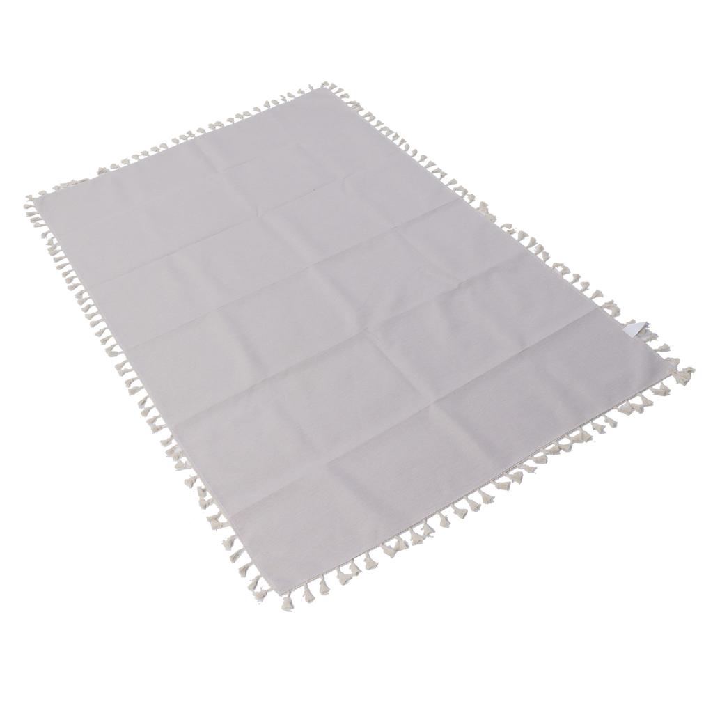 Cotton Linen Tablecloths Waterproof Oilproof Washable Wrinkle Free Tassels Rectangle Dining Table