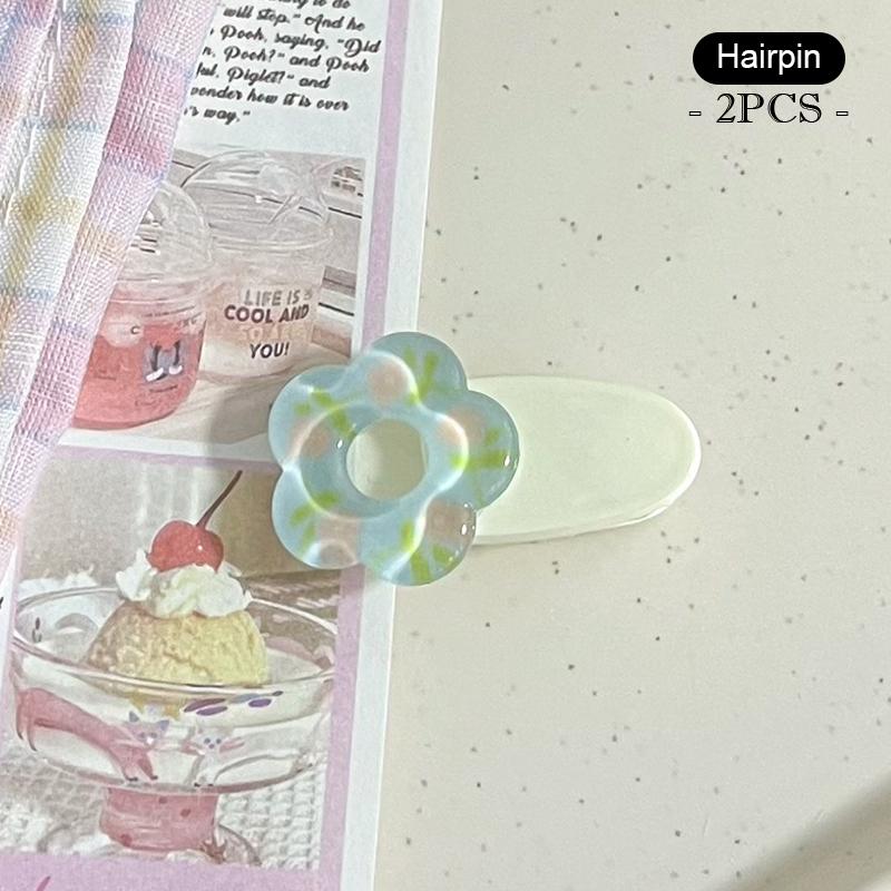 1/2 szt. Breloczek z kwiatem w kolorze galaretki, słodki, uroczy, klips do włosów z kwiatem, akcesoria do dekoracji torebki, prezent