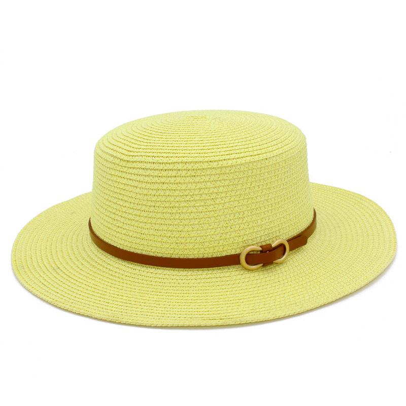 Hochwertiger Französischer Sommerhut Mode Flacher Oberteil Panama Strohhut Sonnen Strandhut Stand