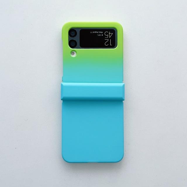 

Для Samsung Galaxy Z Flip 4 3 чехол с градиентом кожи - приятный на ощупь с браслетом, противоударный жесткий защитный чехол, аксессуары For Galaxy Z Flip 4