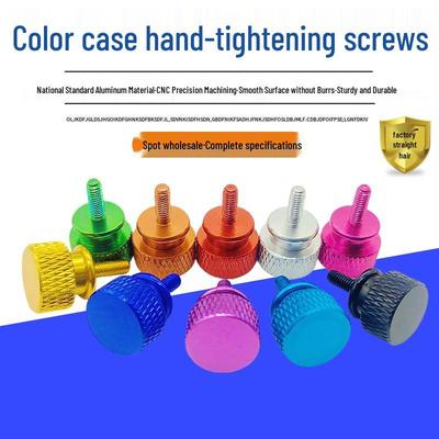 Colored Aluminum Alloy Knurled Hand-Tightening Screw for US 6-32*6.5 Computer Cases