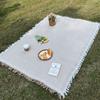 Comfortable Waffle Weave Tablecloth With Tassel Knitting Camping Tablecloth Spring Tour