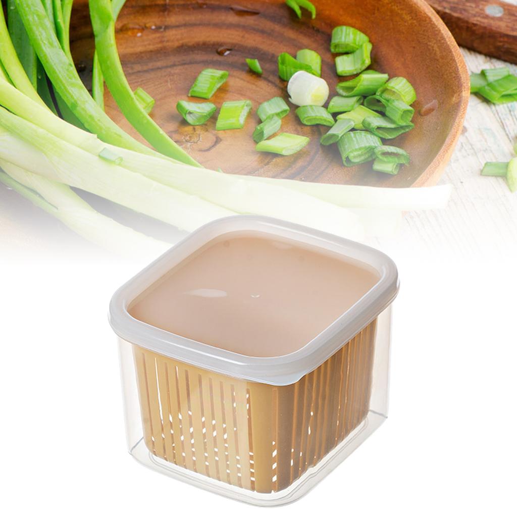 Kitchen Produce Vegetable Fruit Storage Container 2 Compartments Fridge Storage Organizer for Onion