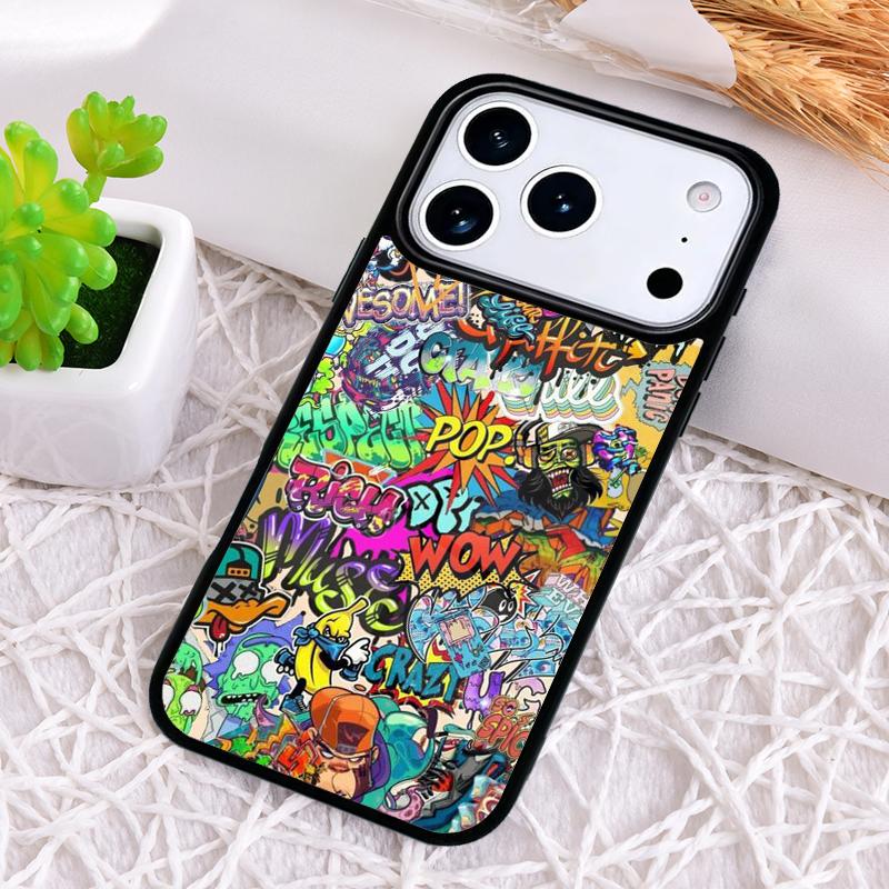 Graffiti Phone Case for iPhone 17 Air 16 15 11 12 14 13 Pro Max Shockproof Cover