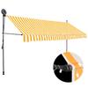 Vidaxl Hand-Rolled Awning with LED, 350 Cm, White-Orange