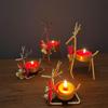 Exquisite Candlestick Decoration Christmas Reindeer Candlestick Durable Iron Candlestick Christmas Halloween Home Decoration