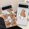Funny Cute Cartoon Capybara Couple Case for Google Pixel 8 Pro 7 7PRO Transparent TPU Soft Cases for Pixel 6A 7A Pixel8