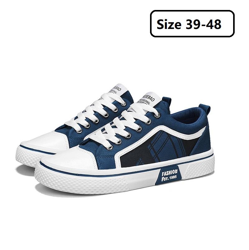 Men's Big Size 48 Breathable Canvas Sneakers Lace-Up Daily Trekking Gym Shoes Student Boys Casual Canvas Footwear
