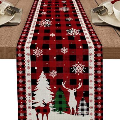 Christmas Tree Snowflake Elk Table Runners Party Festive Table Decorations Kitchen Table Runners Tablecloths Holiday Placemats