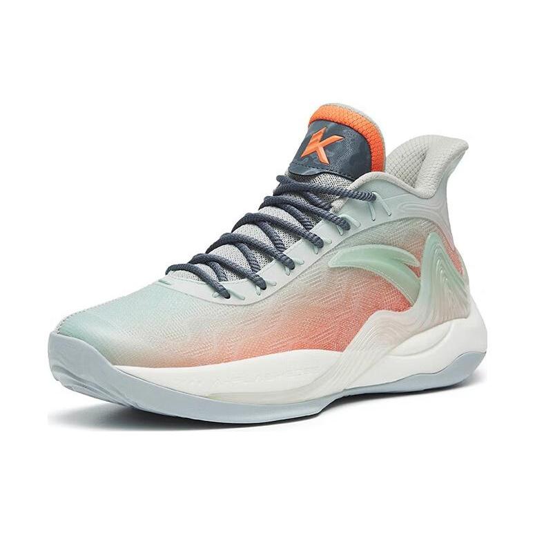 New Anta Cushioning Anti Slip And Wear Resistant Coverage Mid Top Basketball Shoes Men's Asphalt Gray 112241601-5