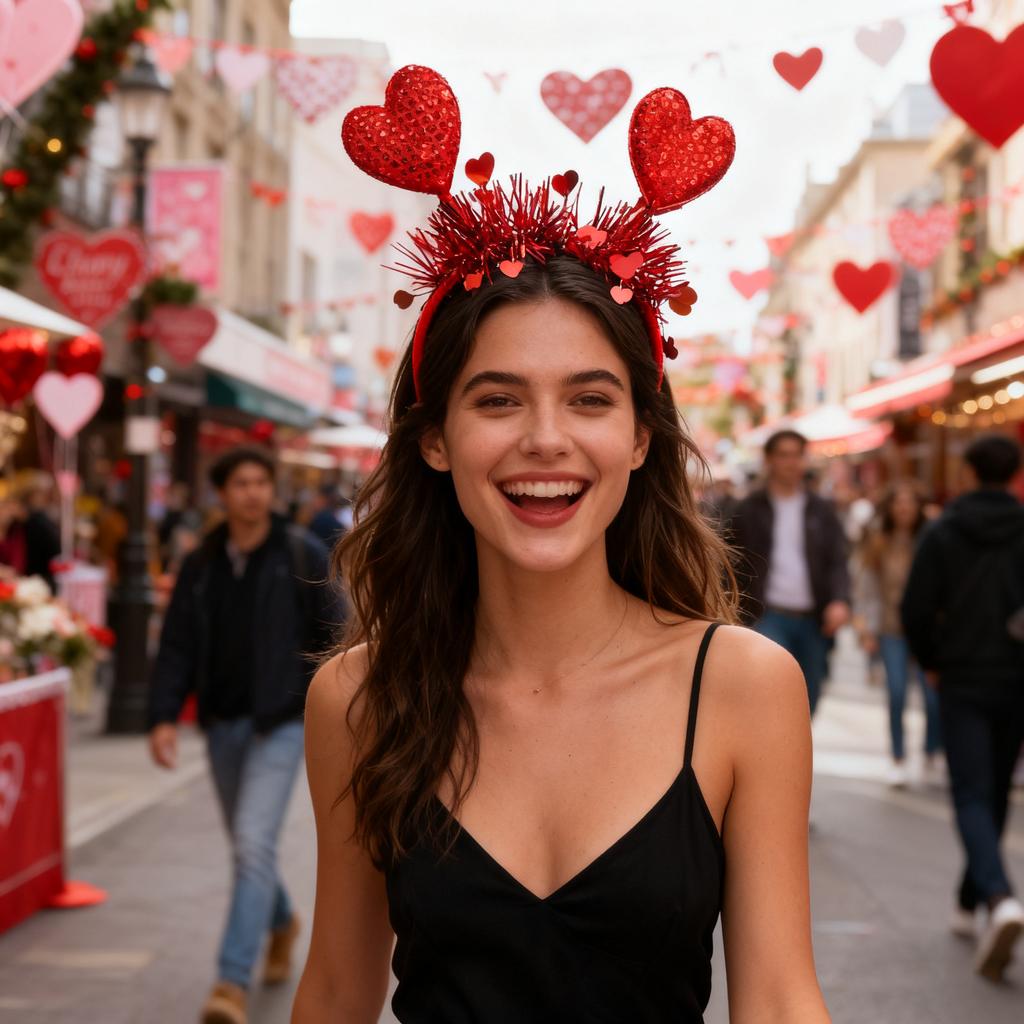 Red Heart Headband Heart Hair Accessories Valentines Day Hairband Hair Hoop Photo Props Valentines Headband For Lovers Wives