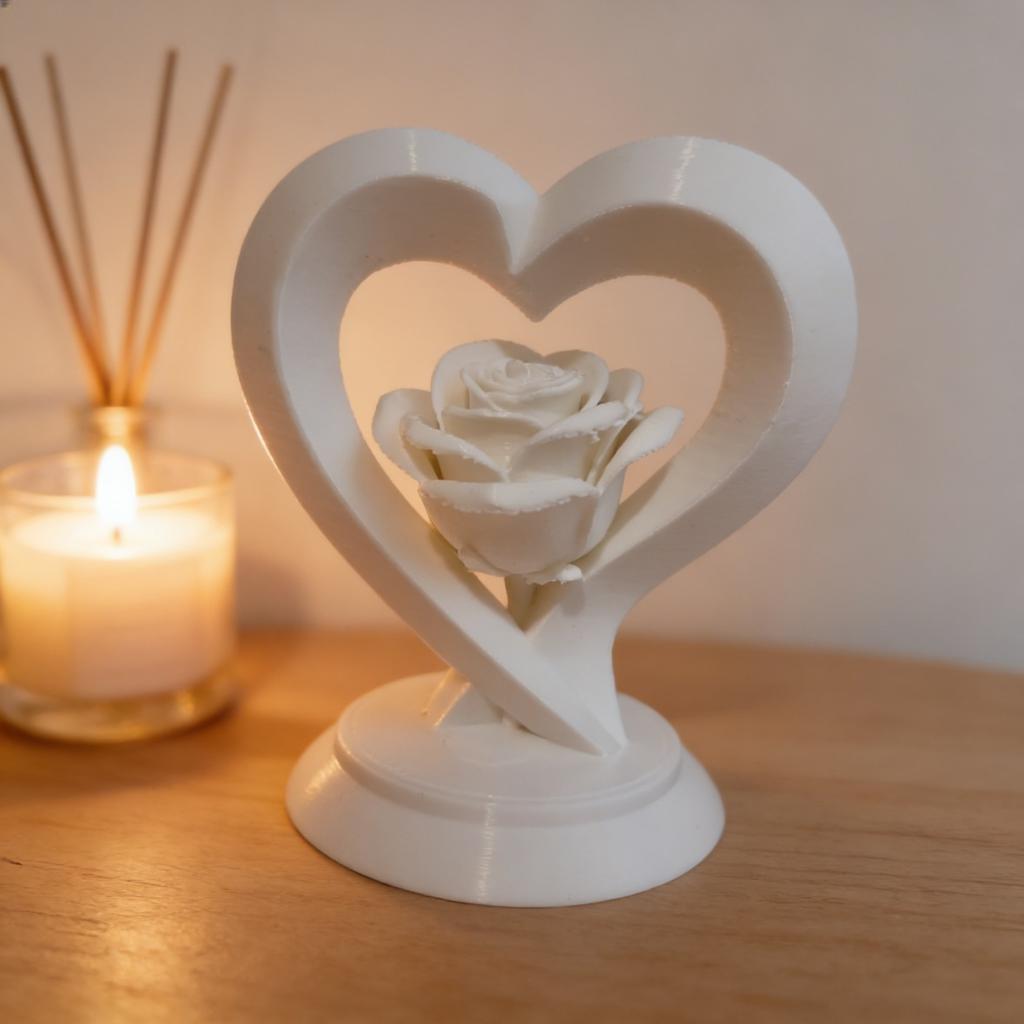 Love Rose Statue Ornament, Valentine's Day Love Rose Love Theme Desktop Decoration, Anniversary and Other Romantic Scenes