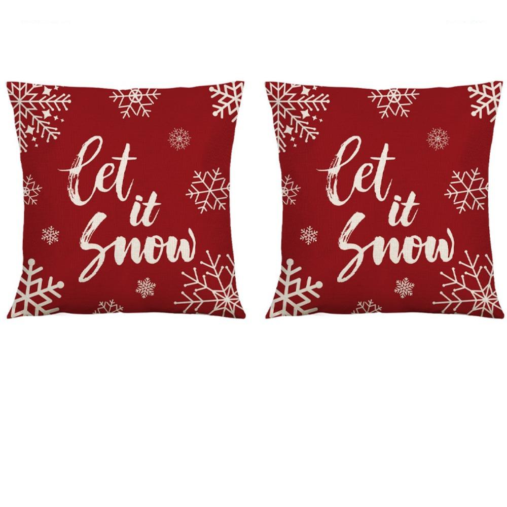 

2Pcs Luxury Christmas Snowflake Cushion Cover 45x45cm Sofa Pillowcase Home Decor Pillow Shell Bed Style 3