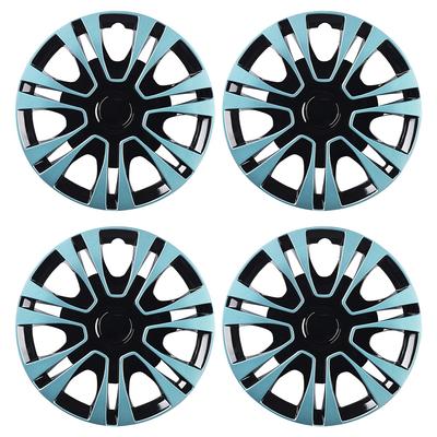 4 Stück/Set 15 Zoll/14 Zoll Auto-Radnabenverkleidungen für Eisenfelgen, Auto-Radnabenkappen-Abdeckung Dekorative Radkappe Glanzblau ABS