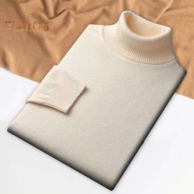 Herbst-Winter-Herrenoberteil mit hohem Kragen und schmaler Passform, gestrickt, einfarbig, elastisch, Übergröße, Pullover, mittellang, Sport, Alltagskleidung, Schulpullover