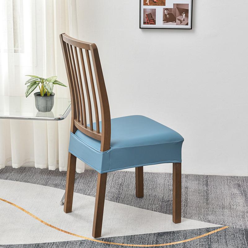 Elastic Square Chair Cover Waterproof PU Leather Home Dining Chair Seat Cover Decor Dust Slipcover Stool Cushion Removable