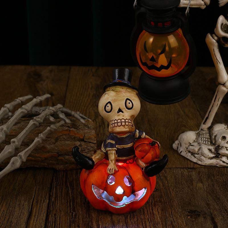 Luminous Halloween Skull & Pumpkin Lantern Decorations for Parties
