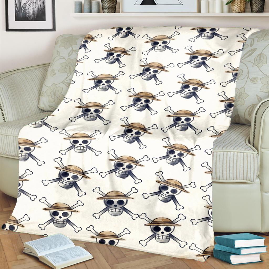 Comfortable Soft Blanket with "ONE PIECE" Print Flannel for Sofa and Bedroom