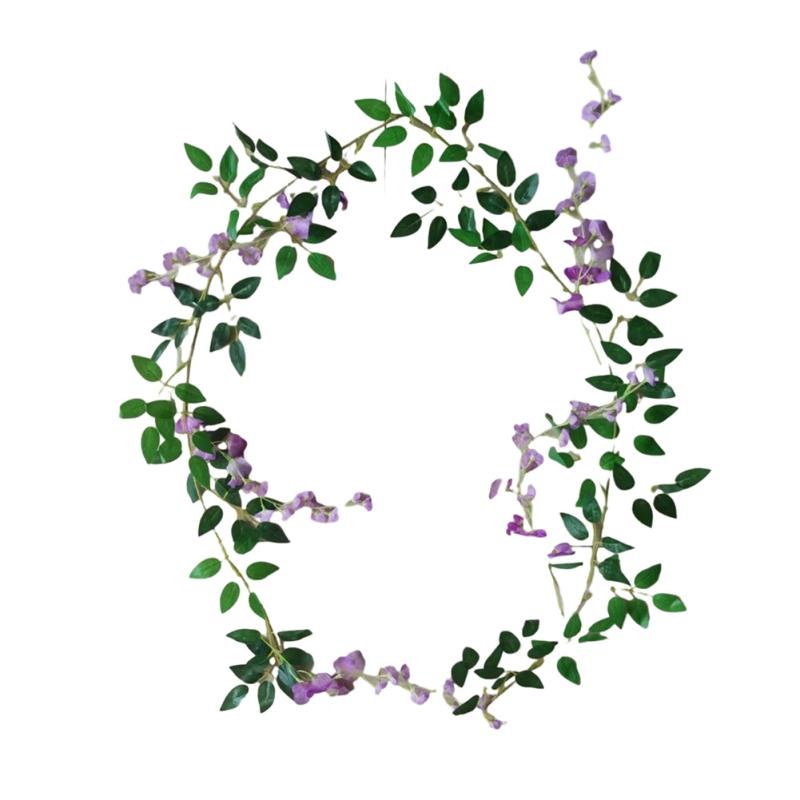 1.8M Artificial Wisteria Flowers Vine Ivy Garland Silk Hanging Flower for Home Garden Outdoor Ceremony Wedding Arch Floral Decor