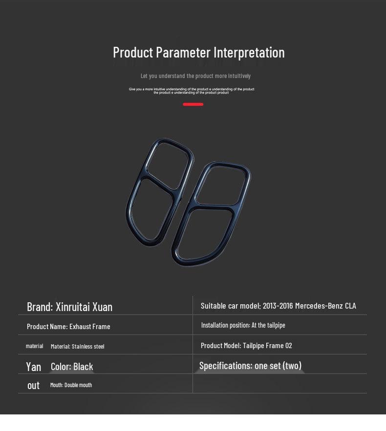 Mercedes-Benz CLA (2013-2016) Stainless Steel Quad Exhaust Tip Frame