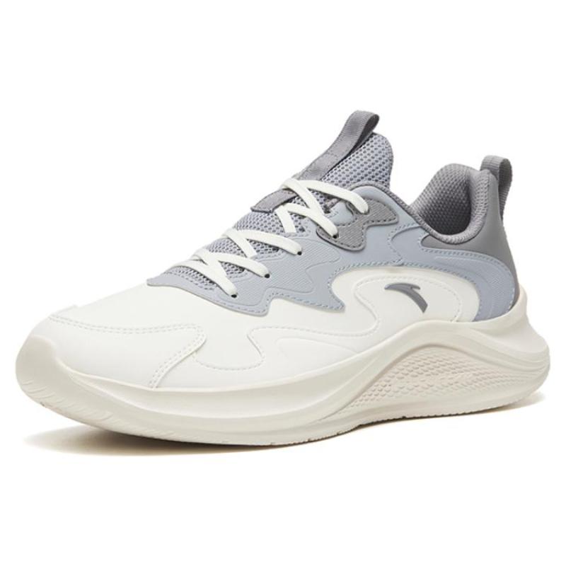 Anta Comfortable Cushioning Low top Casual Running Shoes Men's White Gray Sneakers 912445573-6