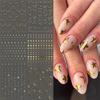 6sheets 3D Bronzing Gold Star Moon Nail Sticker Metal French Chain Star & Starlight Nail Decals Self-Adhesive Nail Decora 8*10cm
