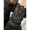 Sexy Lace Floral Mesh Socks Women Black Transparent Short Cotton Sock For Ladies Elastic Retro Cute Socks Female New