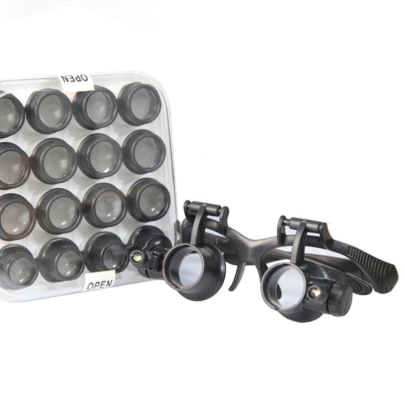 Magnifying Glasses Reading Illuminated Magnifier 2 Lights Head Loupe with Detachable Lenses for Jewelry Watch Electronic Repair