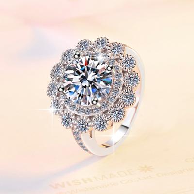 D farge moissanite 1/3ct ring S925 sterling sølv belagt pt950 ny motering forlovelsesring diamantring giftering gave til kjæresten