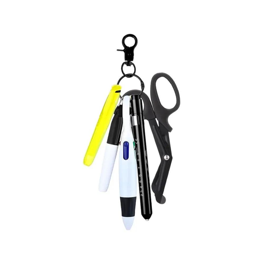 Gift Retractable Nurse Pen Set Multi-Functional LED Light Badge Reel ID Badge Holder Office