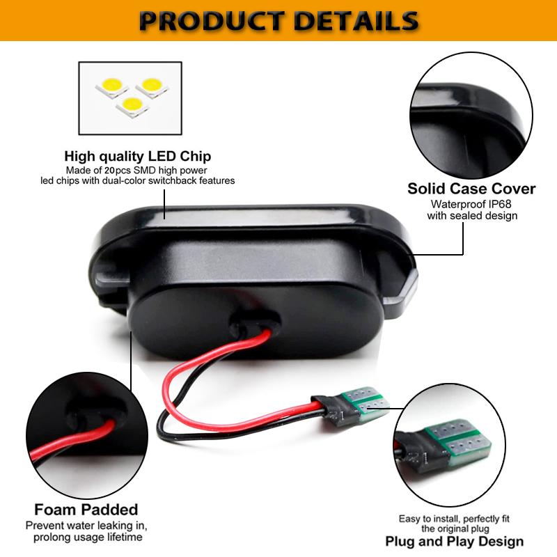 2PCS Led Dynamic Side Marker Turn Signal Light Sequential Blinker Light For VW Golf 3 4 MK3 MK4 Passat 3BG Polo 6N 9N Bora VentoTurn Signal 2