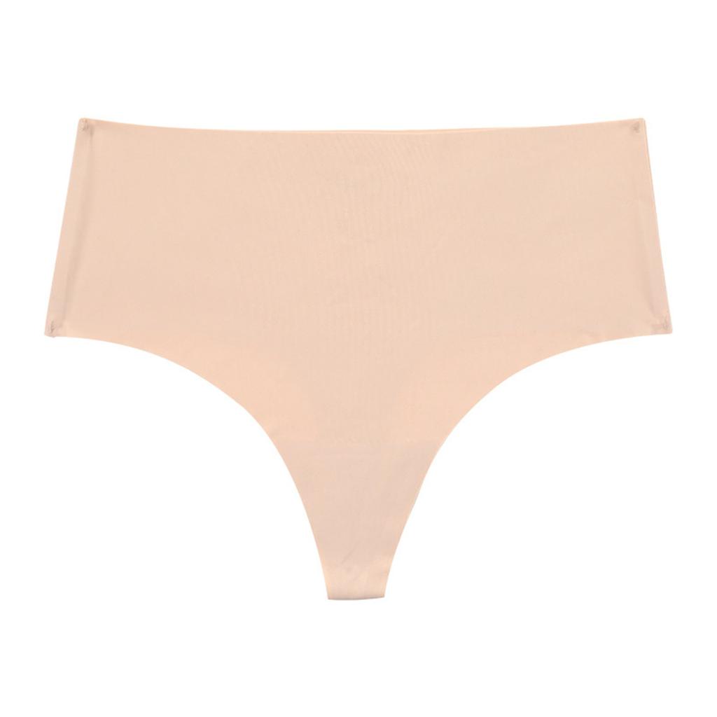 Seamless Breathable Mid Waist Ice Silk Thong Panties for Women Lightweight Soft Fabric Underwear