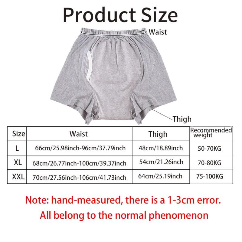 Washable Adult Incontinence Briefs Cotton 5-Layer Absorbent Leak-Proof Boxer Style Elderly Post-Surgery Care